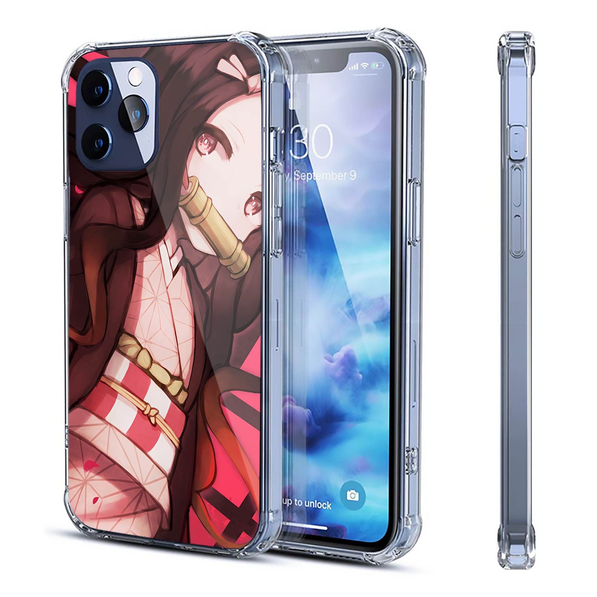 （画像用） 鬼滅の刃（きめつのやいば）竈門 禰󠄀豆子／かまど ねずこ Kamado Nezuko 【iPhone 12シリーズ対応】透明スマホケース（クリアソフトケース）